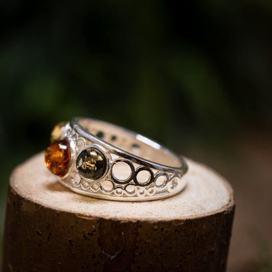 Sølvring Rav Vira 925s Sølv