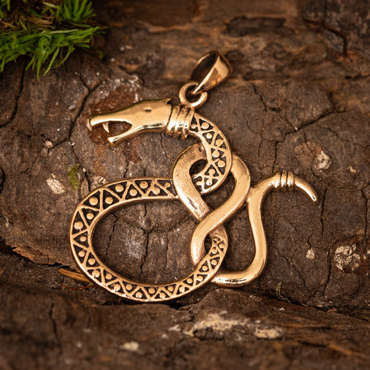 Slange Med Ornamentik Vedhæng Bronze – billede 1