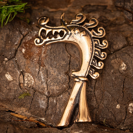 Ulvehoved Horn Vedhæng Bronze – billede 1