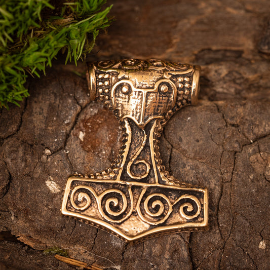 Thors Hammer Spiral Vedhæng Bronze – billede 1