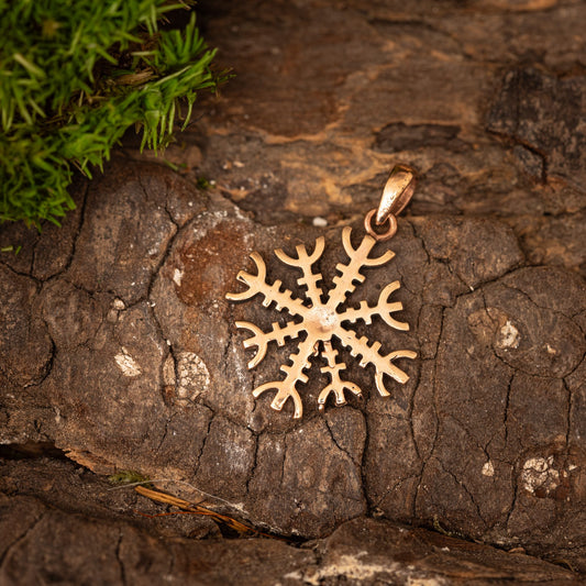 Ægirshjelm Symbol Vedhæng Bronze – billede 1