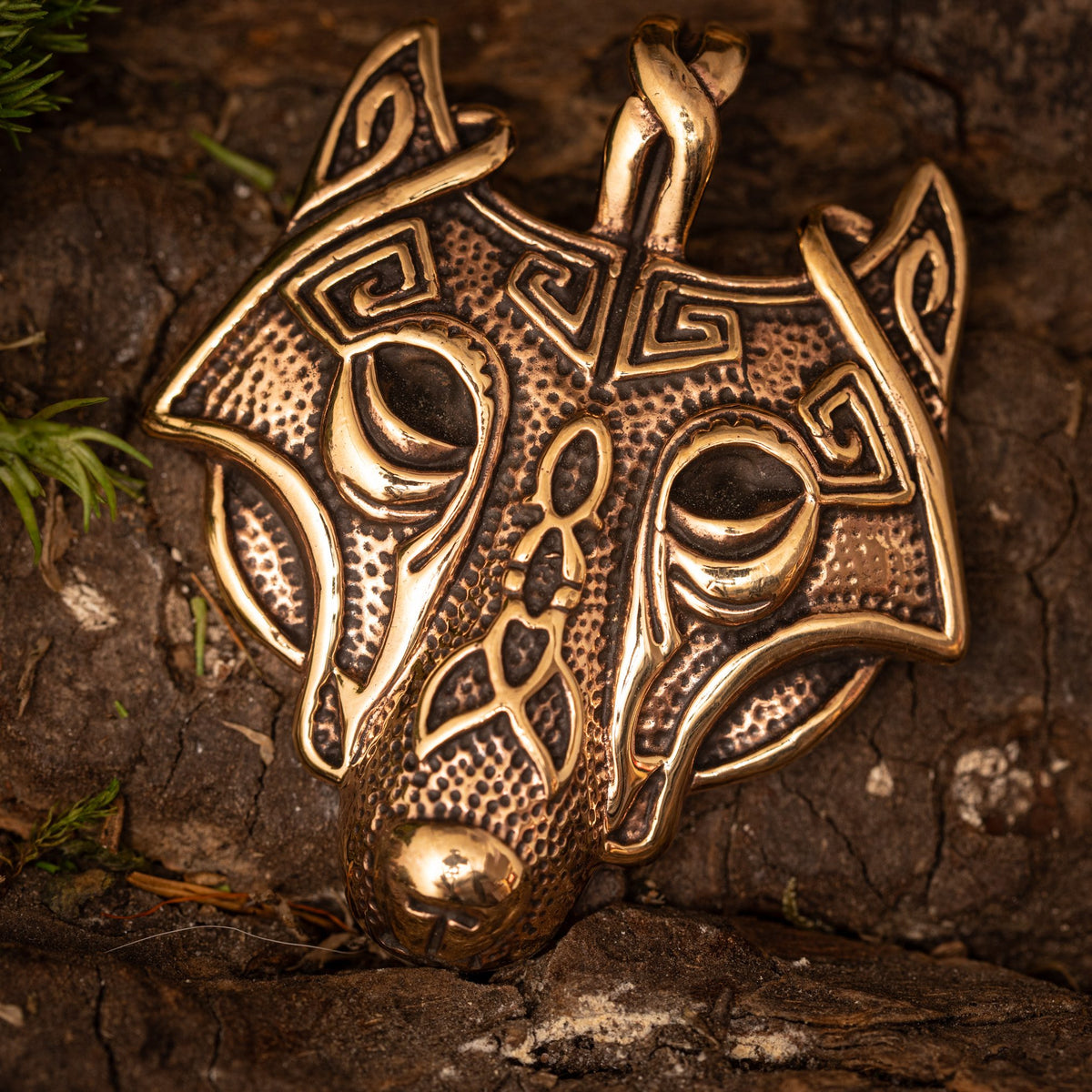 Ulvehoved Ornament Vedhæng Bronze – billede 1