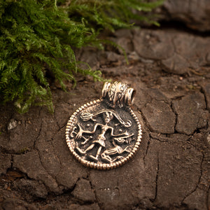 Amulet Tyr og Fenrisulven Vedhæng Bronze